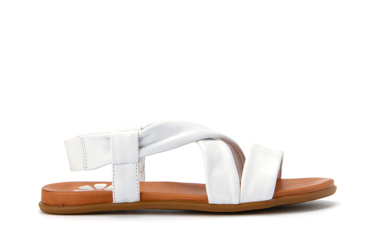 Orenge Leather Slide with Thick Straps in white - BTR - BEYOND THE RACK