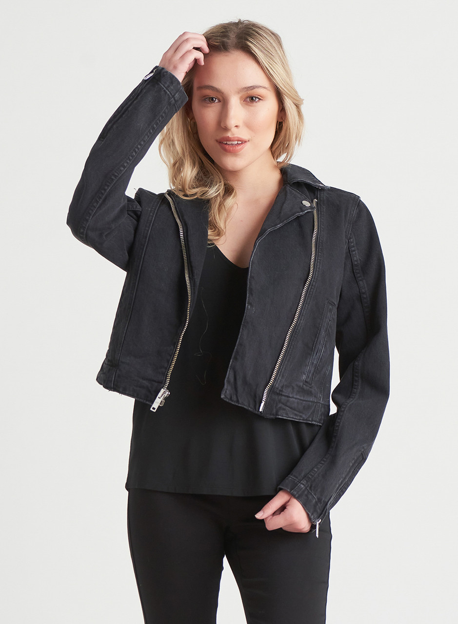 Denim biker-style jacket - Women | MANGO OUTLET USA