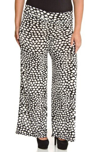 Jessica Palazzo Pants in Black and White - BTR - BEYOND THE RACK