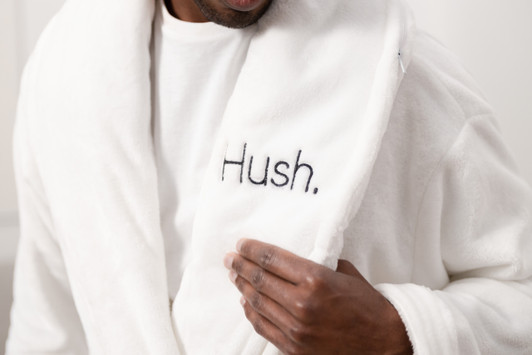 Hush Weighted Robe in White Large
