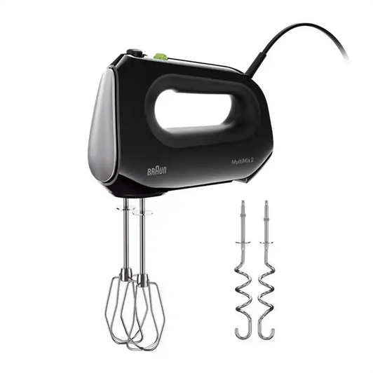 Braun MultiMix 2 Hand Mixer Black: Baking Mixer with Dough Hooks HM2110BK