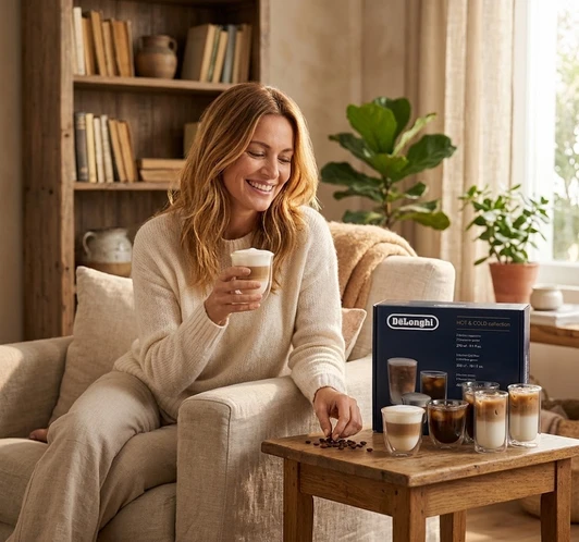Points forts du produitPolyvalence parfaite (Chaud & Froid) : Comprend 3 formats adaptés à chaque boisson :2 verres à cappuccino (270 ml)   2 verres à cold brew (300 ml)   2 verres thermiques grands formats (480 ml) 