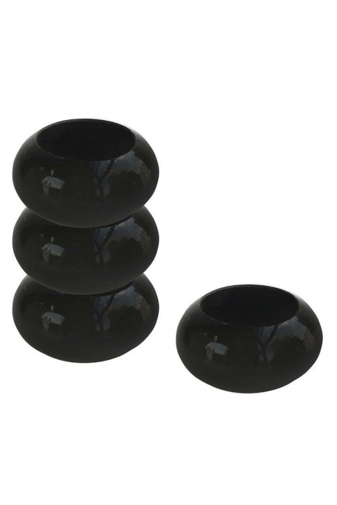 Set of 4 kitchen Napkin Rings in Black