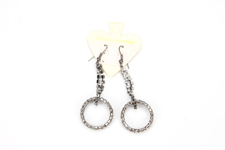 Dangle Hoop Earrings in Charcoal