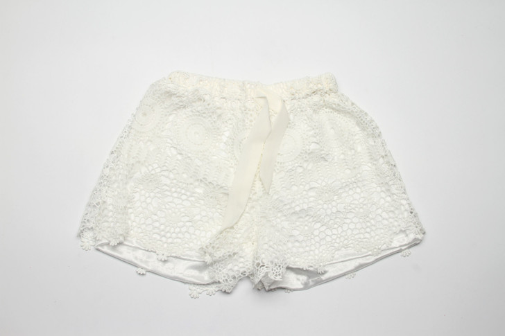 Summer Embroidered Comfy Shorts in White