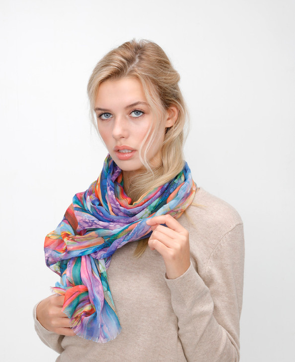 Divaldi Ladies Antonella Scarf - Pink Pattern