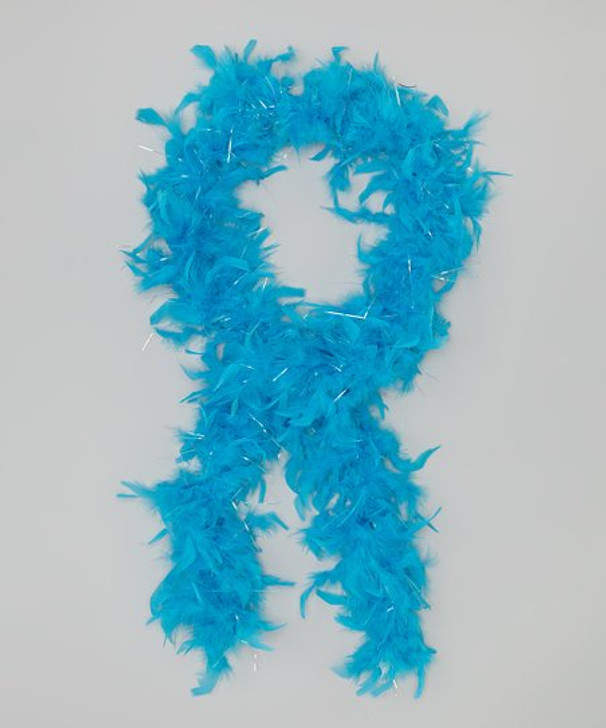 Boa en plumes pour enfants en turquoise