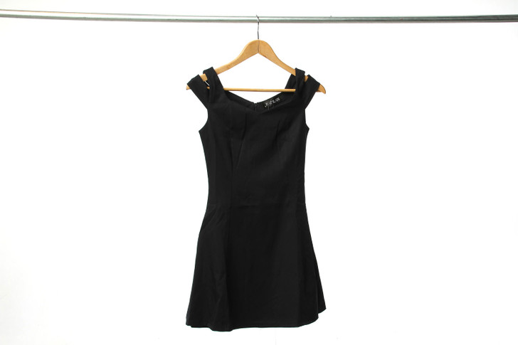 A-Line Dress in navy with strap detail