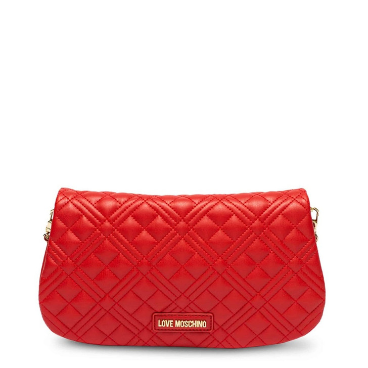 LOVE MOSCHINO Quilted Bag with Rounded Flap in Red BTR BEYOND