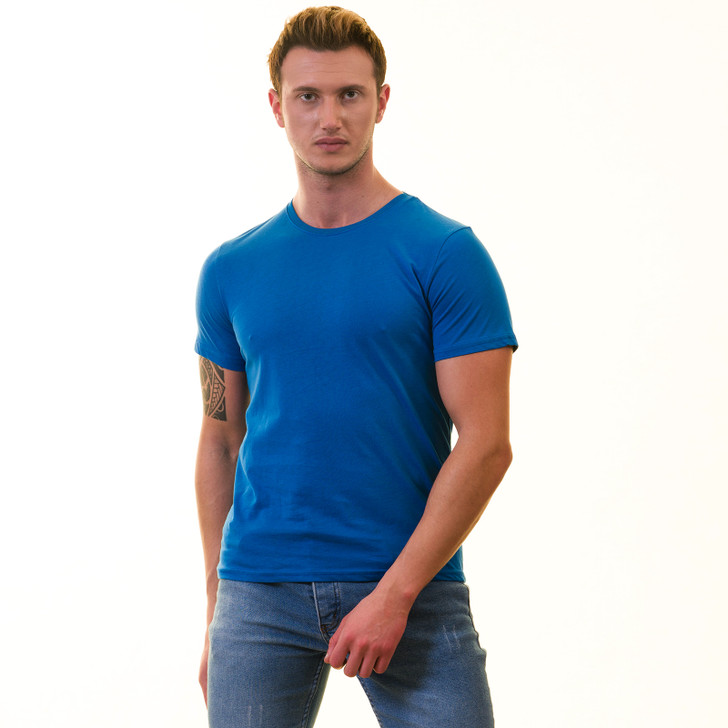 Amedeo European Made  T-Shirts-AEMT0261-Btr-Blue T-Shirt