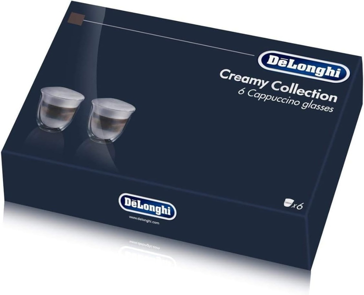 De'Longhi Double Wall Cappuccino Glasses Set of 6 | DLSC301