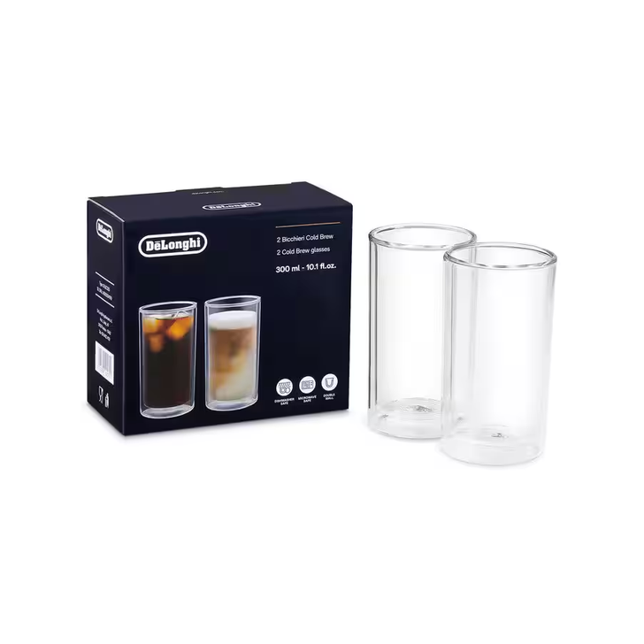 De'Longhi Double Wall Cold Brew Glasses Large 300 ml Set of 2 | DLSC325