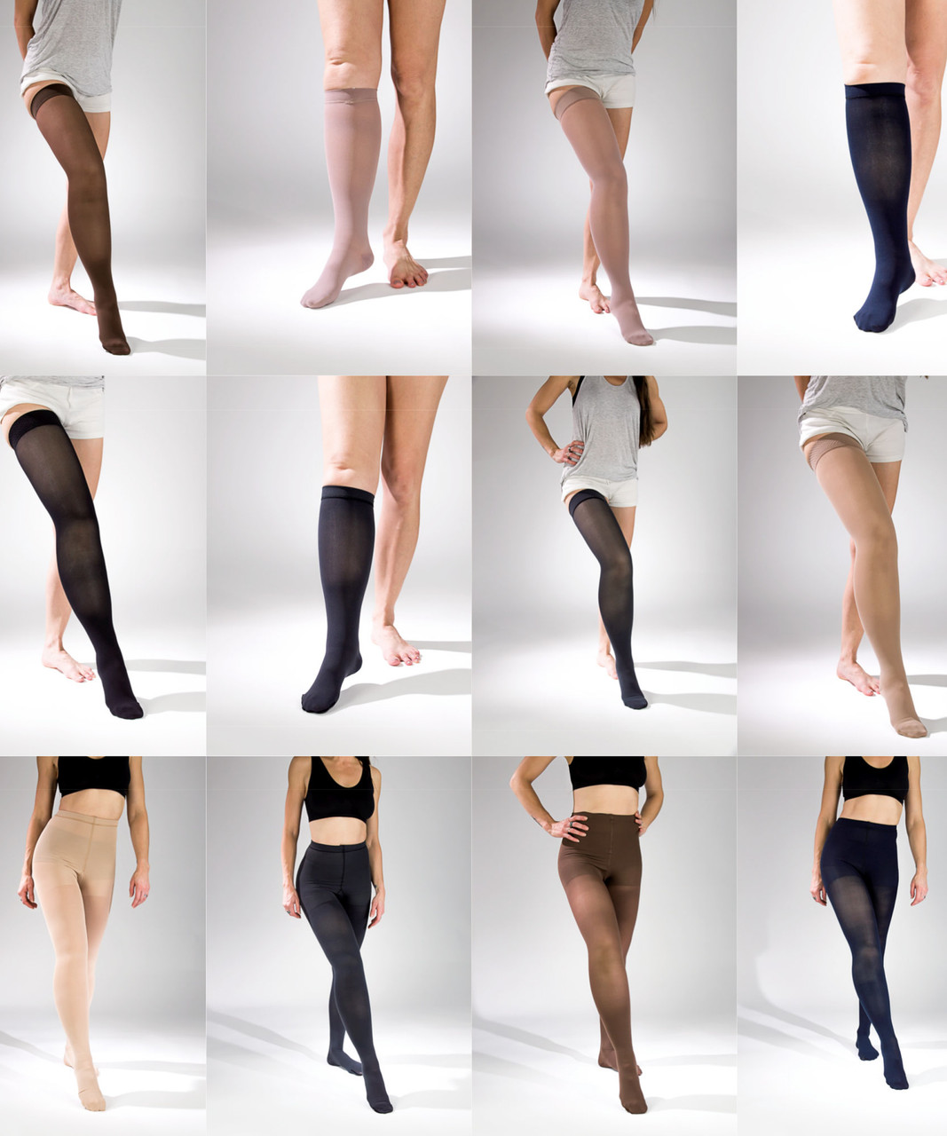 Lower limb compression garments worn by individuals in experimental