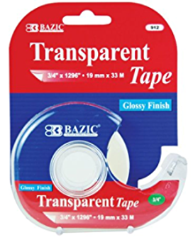 BAZIC TRANSPARENT TAPE W/ DISPENSER #912