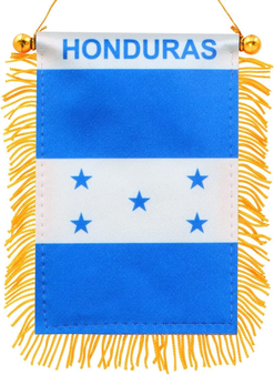FLAG BANNER HONDURAS  4" X 6"