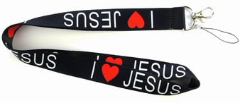KEY CHAIN I LOVE JESUS NECK 12/PK