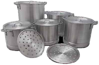 STOCK POT W/STEAMER 5 PCS SET 6QT, 8QT, 12QT, 18QT, 20QT #9802