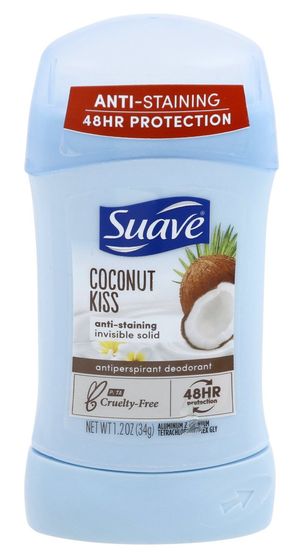 SUAVE COCONUT KISS SOLID DEOD.1.4 OZ