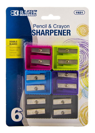 SHARPENER DUAL BLADES PENCIL AND CRAYON