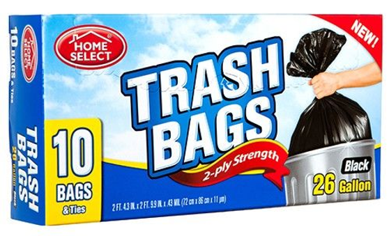 TRASH BAGS 26 GAL. 10PK 24/CS.