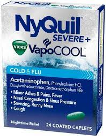 VICK NYQUIL COLD & FLUE NIGHT TIME RELIEF 25 OF 2 CAPLET DYSPLAY