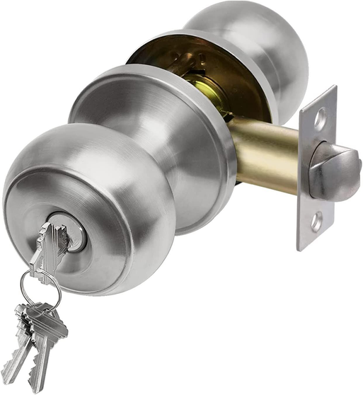 DOOR SILVER LOCKSET ENTRY KEY