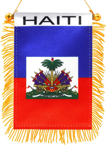 FLAG BANNER EL HAITI  4" X 6"