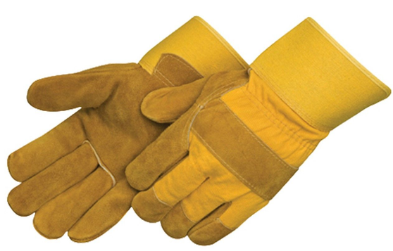 GLOVES YELLOW LEATHER H/D 12/PK