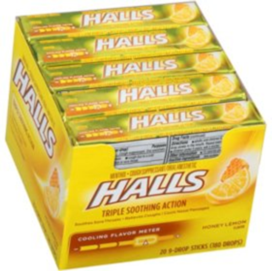 HALLS COUGH DROPS RELIEF HONEY LEMON 20/9 DROPS