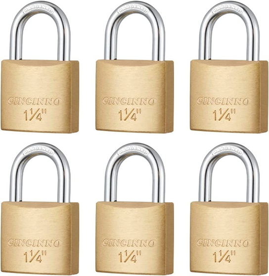 LOCK BRASS DYSPLAY 50MM 6 PK