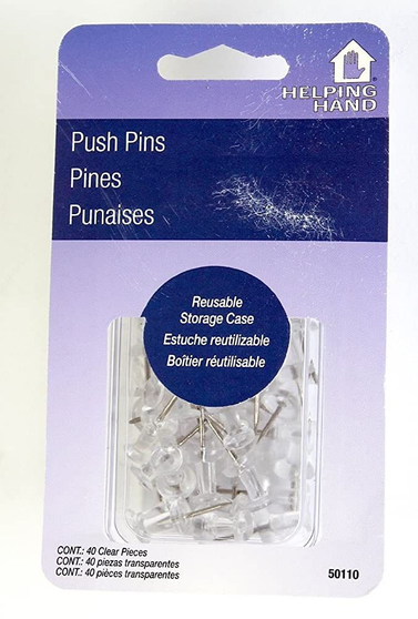 PUSH PINS CLEAR 40 COUNTS #FQ5011A