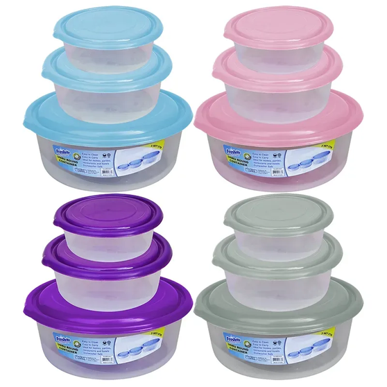 PLASTIC CONTAINER ROUND 3 PCS SET