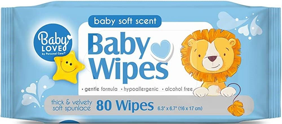 SOFT BABY WIPES BLUE 80 COUNT