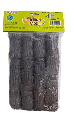 STEEL WOOL SCOURING PADS 12PC # C21-00062