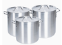 STOCK POT SET ALUMINUM STOCK W/STEAMER   SET 3PCS  24QT,32QT,40QT  COD#9004