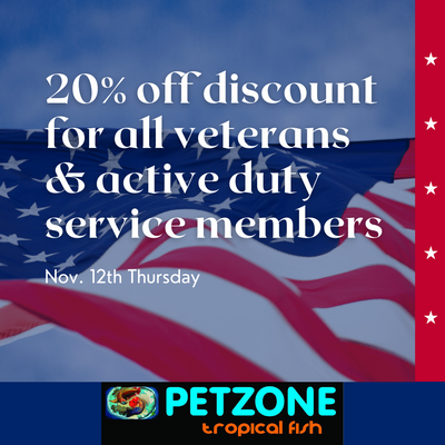 Veterans Day Sale At Pet Zone SD - Nov. 11th Thursday