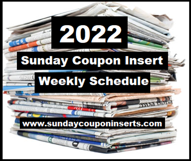 The 2022 Coupon Schedule is here! Sunday Coupon Inserts