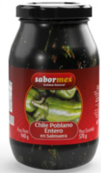 Poblano chillies Sabormex 940gr