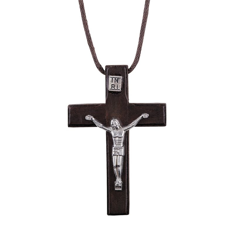 Dark Brown Crucifix Pendant - 12/pk - [Consumer]Autom