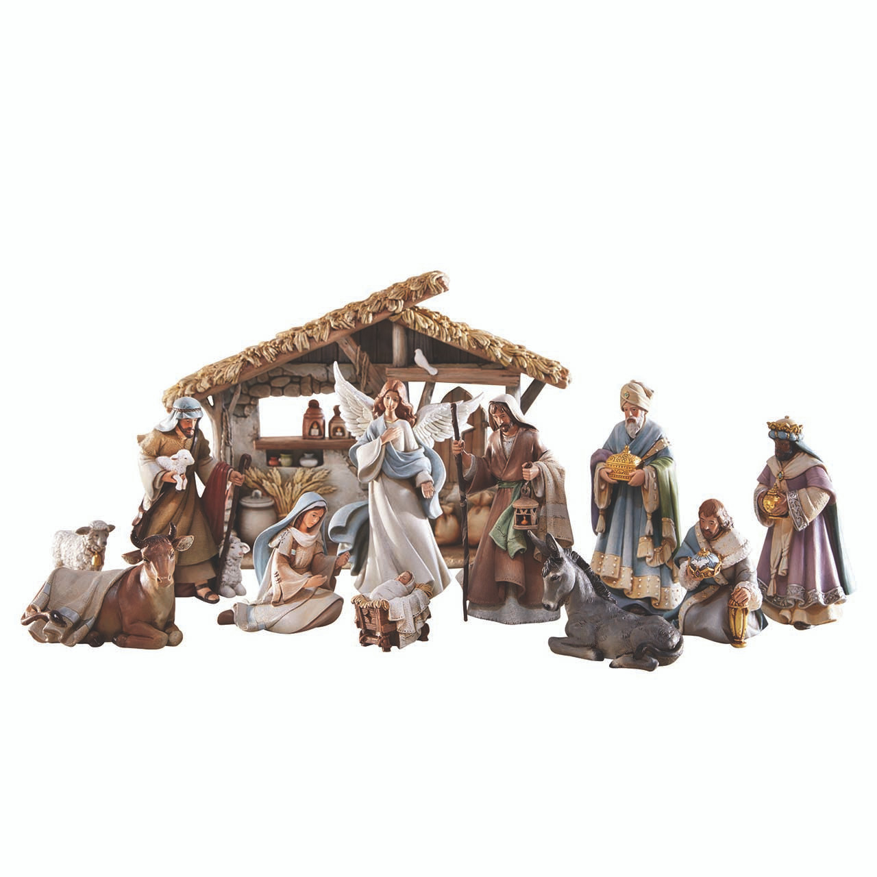 値下げ★リリパットレーン357☆Nativity 12-Piece Bethlehem Nights Nativity Set with Creche - [Consumer]Autom