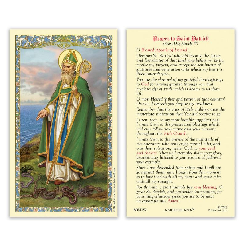 St. Patrick Prayer Laminated Holy Card - 25/pk - [Consumer]Autom