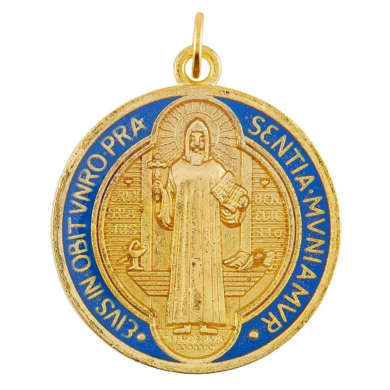 Blue, Red And Gold Saint Benedict Medal