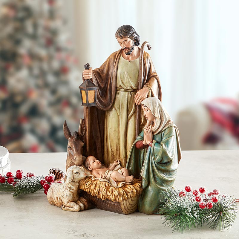アンリ人形　 ◆希少　12㎝　【Girl with Lamb nativity】 Lamb of God Nativity Statue - [Consumer]Autom