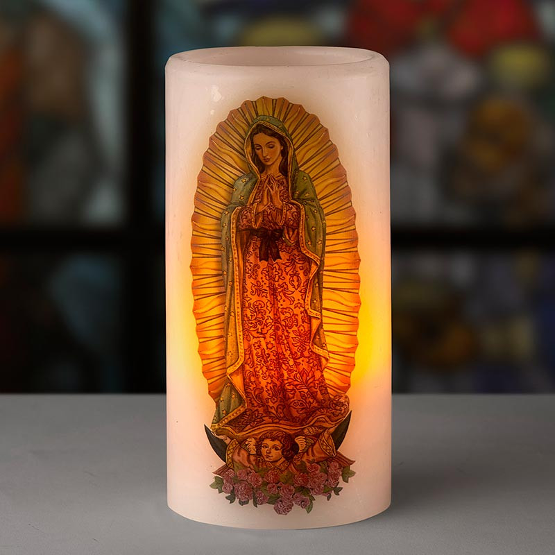 Our Lady of Guadalupe Flameless Devotional LED Candle [Consumer]Autom