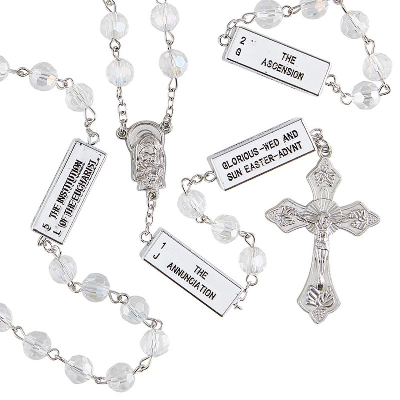 Rosary Making Kit Rosary Bead Crystal Pearl Glass Bead WHITE Kit