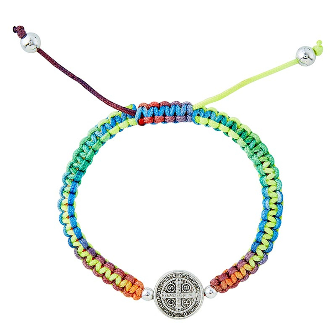 St. Benedict Medals Rainbow Macrame Bracelet - 12/pk - Autom