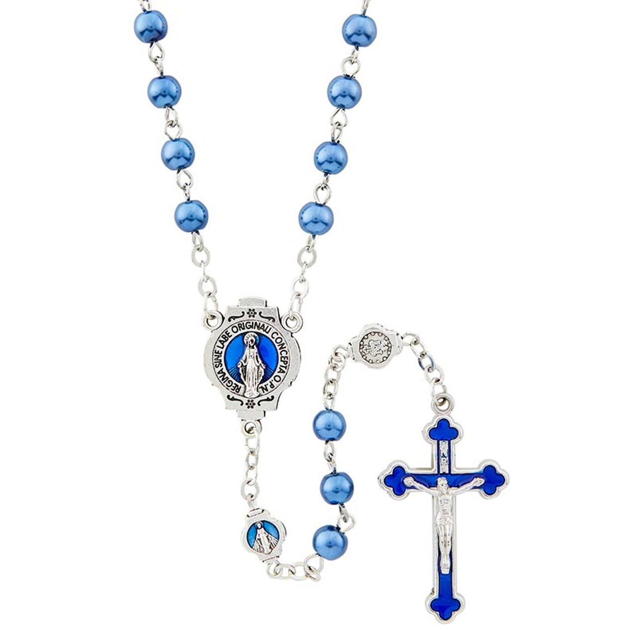 CATHOLIC GLOD 8MM REAL PEARL BEADS NECKLACE ROSE ROSARY & CROSS / CRUCIFIX  & BOX | eBay