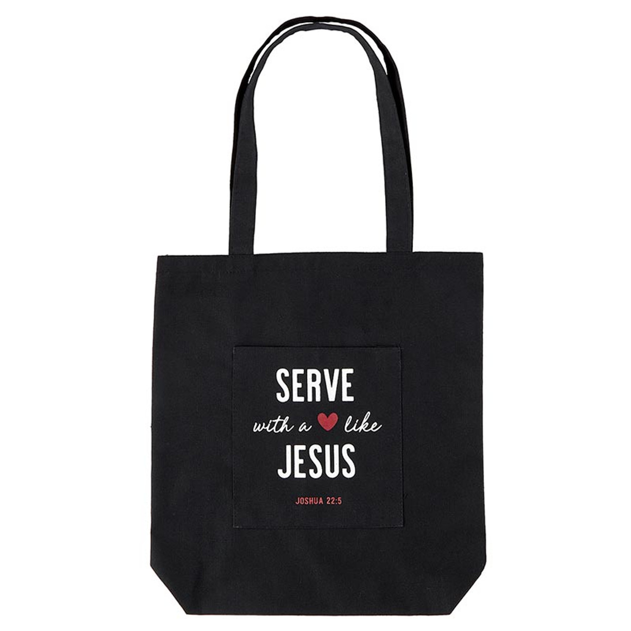 Serve with a Heart Like Jesus Canvas Tote Bag with Pocket - 12/pk ...