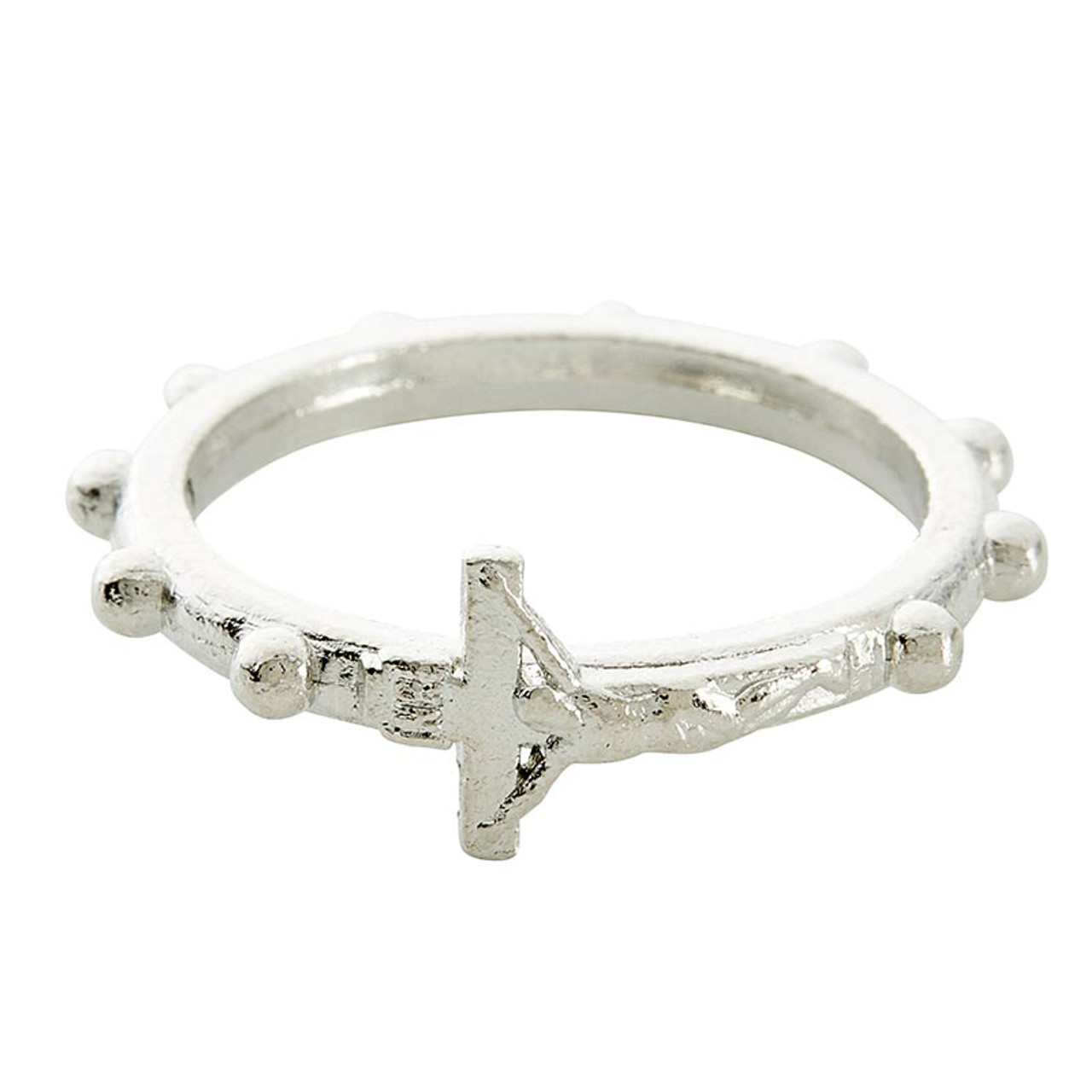 BELIEF ROSARY' Silver Rosary Ring – Charming Charlie