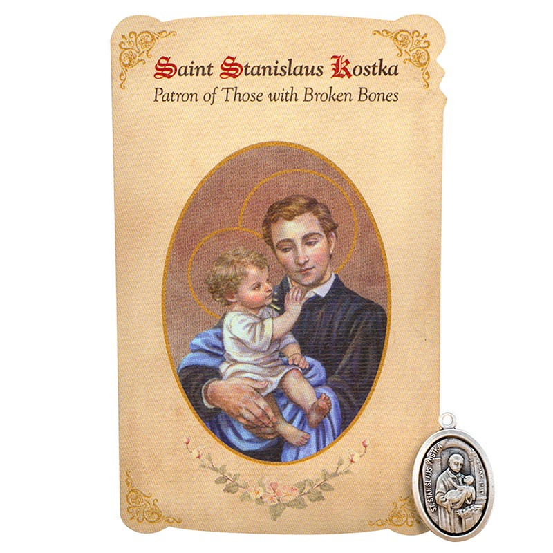 St. Stanislaus Kostka Healing Medal and Prayer Card Set 6 sets/pk